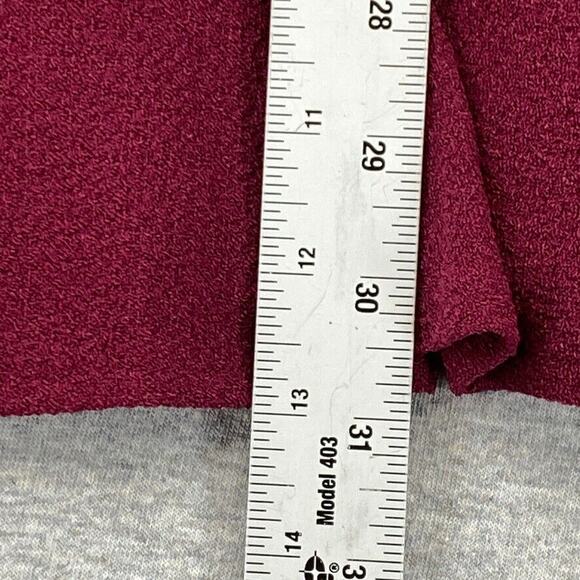 Anthropologie HD In Paris Dress Womens 0 Petite Burgundy Leather Trim Peplum - Picture 12 of 15